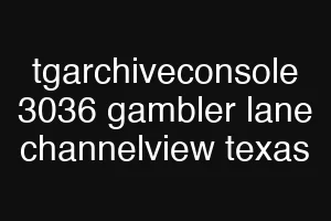 tgarchiveconsole 3036 gambler lane channelview texas